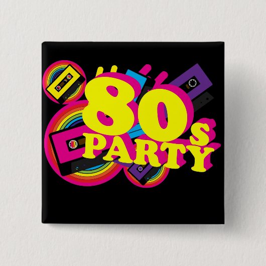 80sパーティー 缶バッジ (正面)