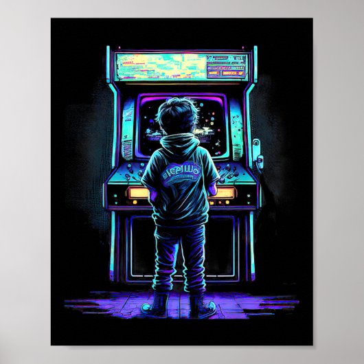80sビデオゲームヴィンテージレトロアーケード3 ポスター (正面)
