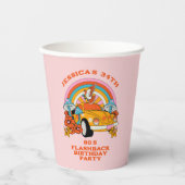 80sフラッシュバックヴィンテージレトロ誕生日パーティピンク 紙コップ (正面)