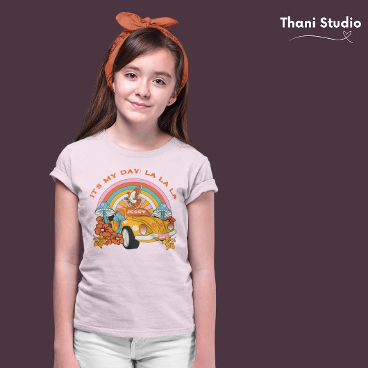 80sフラッシュバックヴィンテージレトロ誕生日パーティピンク tシャツ