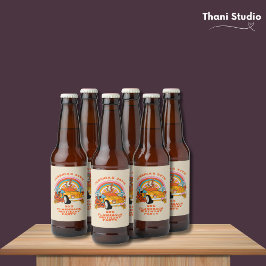 80sフラッシュバックヴィンテージレトロ誕生日パーティーBeige ビールラベル