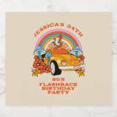 80sフラッシュバックヴィンテージレトロ誕生日パーティーBeige ビールラベル (シングルラベル)