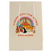 80sフラッシュバックヴィンテージレトロ誕生日パーティーBeige ミディアムペーパーバッグ (裏面)