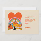 80sフラッシュバックヴィンテージレトロ誕生日Photo Beige サンキューカード (裏面)