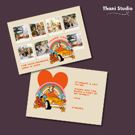 80sフラッシュバックヴィンテージレトロ誕生日Photo Beige サンキューカード