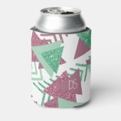 80sフレッシュ抽象芸術 |ピンクとグリーンの形状モノグラム 缶クーラー (缶裏面)