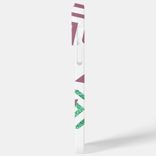 80sフレッシュ抽象芸術 |ピンクとグリーンの形状モノグラム Case-Mate iPhoneケース (裏面 / 左)