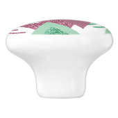 80sフレッシュ抽象芸術 |ピンクと緑の図形のパターン セラミックノブ (側面)