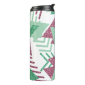 80sフレッシュ抽象芸術 |ピンクと緑の図形のパターン タンブラー (回転左)