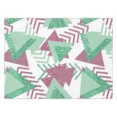 80sフレッシュ抽象芸術 |ピンクと緑の図形のパターン テーブルクロス (正面(横))