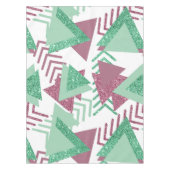 80sフレッシュ抽象芸術 |ピンクと緑の図形のパターン テーブルクロス (正面)