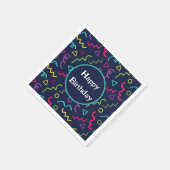 80sブルーメンフィスパターン誕生日 スタンダードカクテルナプキン (角)