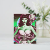 80sホラーVHSガール ポストカード (スタンド正面)