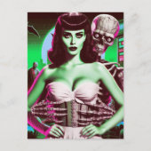 80sホラーVHSガール ポストカード (正面)