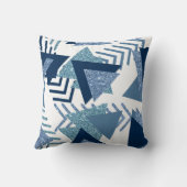 80sルクセ抽象芸術 |ターコイズとネイビーブルー クッション (裏面)