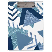 80sルクセ抽象芸術 |ターコイズとネイビーブルー クリップボード (正面)