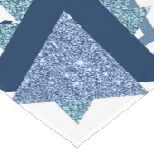 80sルクセ抽象芸術 |ターコイズとネイビーブルー ショートテーブルランナー (コーナー)