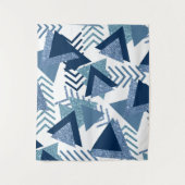 80sルクセ抽象芸術 |ターコイズとネイビーブルー タペストリー (正面)