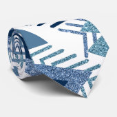 80sルクセ抽象芸術 |ターコイズとネイビーブルー ネクタイ (ロール)