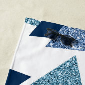 80sルクセ抽象芸術 |ターコイズとネイビーブルー ビーチタオル (インサイチュ)