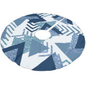 80sルクセ抽象芸術 |ターコイズとネイビーブルー ブラッシュドポリエステルツリースカート (アングル)