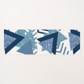 80sルクセ抽象芸術 |ターコイズとネイビーブルー ヨガマット (正面(横))