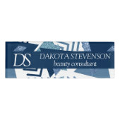 80sルクセ抽象芸術 |ターコイズと海軍モノグラム 名札 (正面)