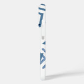 80sルクセ抽象芸術 |ターコイズと海軍モノグラム Case-Mate iPhoneケース (裏面 / 左)