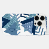 80sルクセ抽象芸術 |ターコイズと海軍モノグラム Case-Mate iPhoneケース (裏面 (横))