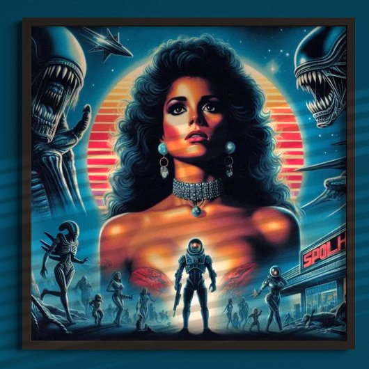 80sレトロウェーブSF女性 ポスター