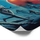 80sレトロウェーブSF女性 ポスター (角)