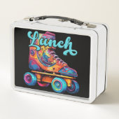80sレトロカラフルローラースケート メタルランチボックス (裏面)