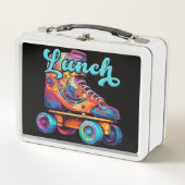 80sレトロカラフルローラースケート メタルランチボックス (正面)