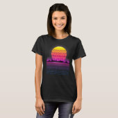 80sレトロサンセットシンセサイザー合成波波形 tシャツ (正面フル)