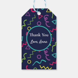 80sレトロネオンメンフィスカスタム誕生日ありがとう ギフトタグ