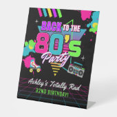 80sレトロネオン誕生日標識 台座サイン (正面)