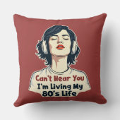 80sレトロノスタルジック音楽ラバーズトローバックデザイン クッション (裏面)