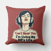 80sレトロノスタルジック音楽ラバーズトローバックデザイン クッション (正面)