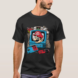 80sレトロビデオゲームNESゲームマリオスタイルロゴ！ Tシャツ
