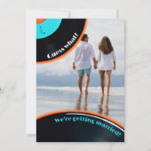 80sレトロレコード写真Save The Date 招待状 (正面)