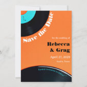 80sレトロレコード写真Save The Date 招待状 (裏面)