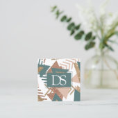 80sレトロ抽象芸術 | 70sグリーンと金ゴールドモノグラム コーリングカード (スタンド正面)