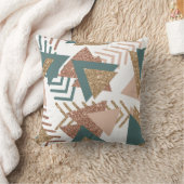 80sレトロ抽象芸術 | 70s緑と金ゴールドパレット クッション (ブランケット)