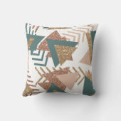 80sレトロ抽象芸術 | 70s緑と金ゴールドパレット クッション (裏面)