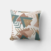 80sレトロ抽象芸術 | 70s緑と金ゴールドパレット クッション (正面)