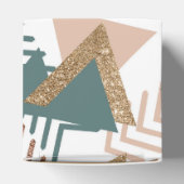 80sレトロ抽象芸術 | 70s緑と金ゴールドパレット フェイバーボックス (上部)