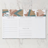 80sレトロ抽象芸術 | 70s緑と金ゴールドパレット ペーパーパッド (正面)