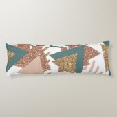 80sレトロ抽象芸術 | 70s緑と金ゴールドパレット ボディピロー (裏面)