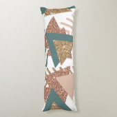 80sレトロ抽象芸術 | 70s緑と金ゴールドパレット ボディピロー (裏面 (縦))