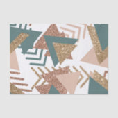 80sレトロ抽象芸術 | 70s緑と金ゴールドパレット 薄葉紙 (正面)